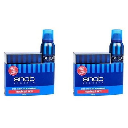 Snob Classic Erkek Parfüm EDT 2 x 100 ML + Sprey Deodorant 2 x 150 ML