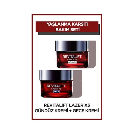 L'Oreal Paris Revitalift Lazer Yaşlanma Karşıtı Gündüz + Gece Kremi Seti