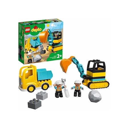 LEGO® DUPLO® İnşaat Kamyonu ve Paletli Kazıcı 10931 2+ Eğitici Oyuncak Yapım Seti - 20 Parça