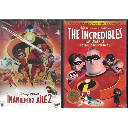 Incredibles 1-2 (İnanılmaz Aile) DVD Set Türkçe Dublaj Altyazılı