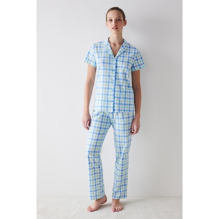 Penti Colored Gingham Çok Renkli Gömlek Pantolon Pijama Takımı Pnn5ad2z24ıy-mıx