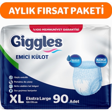 Giggles Emici Külot Yetişkin Hasta Bezi XL 3 x 30'lu