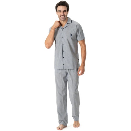 U.s. Polo Assn. Erkek Düğmeli Pijama Takım 001