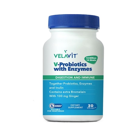 Velavit V-Probiotics With Enzymes 30 Kapsül