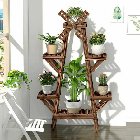 Alandekor Ahşap Dekoratif Çiçeklik Saksılık Balkon Bahçe Standı - 439425843