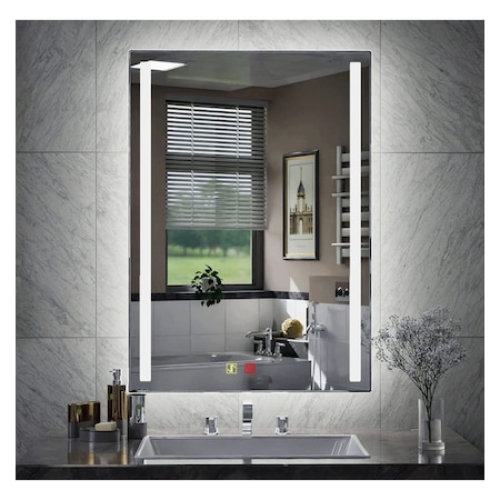 Nuun Dekor 60x80 Cm Buğu Çözücülü Dokunmatik Işıklı Kumlamalı Banyo Aynası