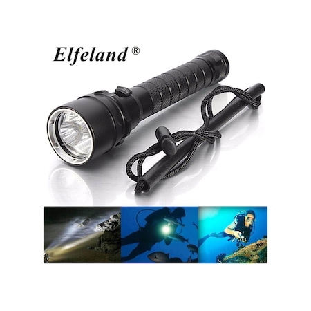 Elfeland 15000lm 3x L2 Led Dalış Sualtı 100m El Feneri Su Geçirmez