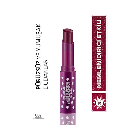 Flormar Lip Balm Meyve Kokulu Renkli Dudak Nemlendiricisi 002 Black Mulberry