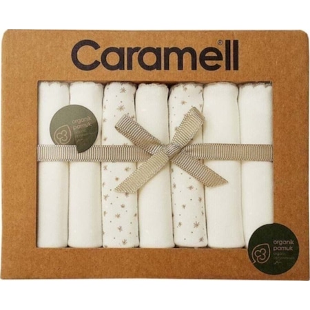 Caramell Bebek Soft Girl Penye Ağız Mendili - 7 Li - Ekru