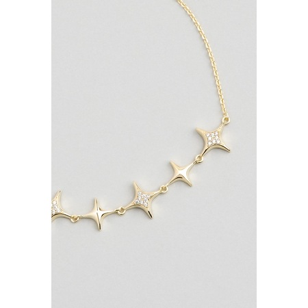 So Chic Kuzey Yıldızı 18 Ayar Sarı Altın Kaplama 20 CM Gümüş Minimal Bileklik