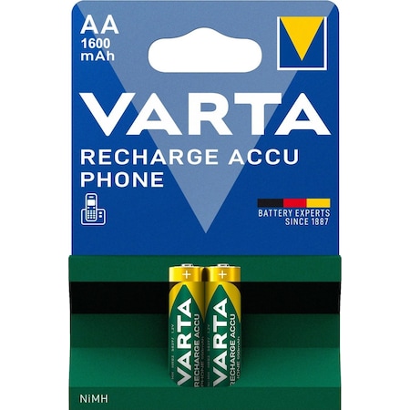 ŞARJLI PİL AA KALEM 1600MAH Nİ-MH (2 ADET) VARTA