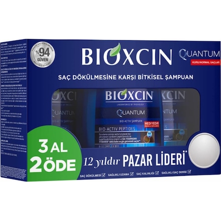 Bioxcin Quantum Normal ve Kuru Saçlar için Saç Dökülmelerine Karşı Şampuan 3 x 300 ML