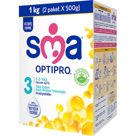 Sma 3 Optipro Probiyotik Devam Sütü 1 - 3 Yaş 1000 G