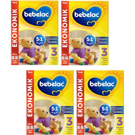 Bebelac 3 Devam Sütü 9 - 12 Ay 4 X 800 G