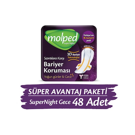 Molped Süpernight Hijyenik Ped Gece Süper Avantaj Paketi 48 Adet