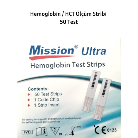 Mission Ultra Hemoglobin Hct Ölçüm Stribi 50 Test