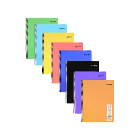 Mynote Flex Neon A5 Defter 80 Yaprak 4 Kareli 4 Çizgili 8'li Defter