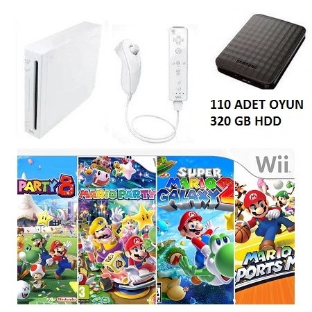 Nintendo Wii 320 GB HDD + 110 Adet Oyun (2.El)