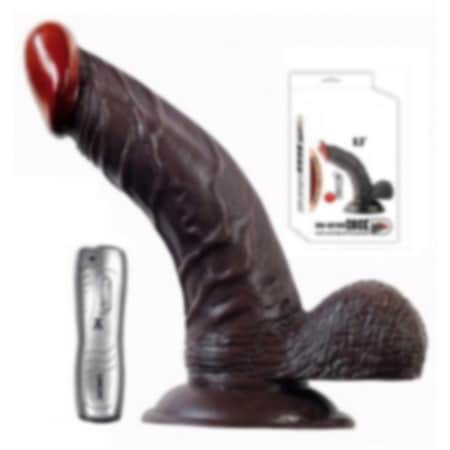Erofoni Yeni Nesil Ultra Süper Realistik 16 CM Titreşimli Vantuzlu Gerçekçi Siyah Zenci Vibratör Penis