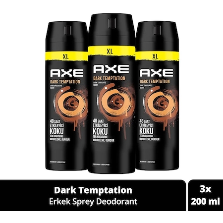 Axe Dark Temptation XL Erkek Sprey Deodorant 3 x 200 ML