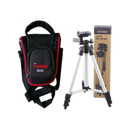 Canon Uyumlu 600D İçin Üçgen Çanta + 102Cm Dslr Tripod Telefon Uyumlu