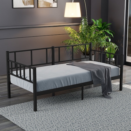 Doruk, Daybed, Metal Karyola, Sedir Karyola, 90x190 Cm, Siyah Re