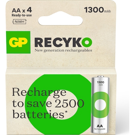 GP ReCyko GP130AAHCEMTR 1300 mAh AA Ni-MH Şarj Edilebilir Kalem Pil 4'lü