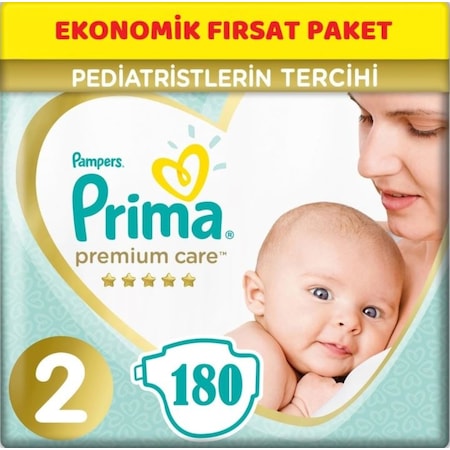 Prima Bebek Bezi Premium Care 2 Beden Ekonomik Fırsat Paket 180 Adet