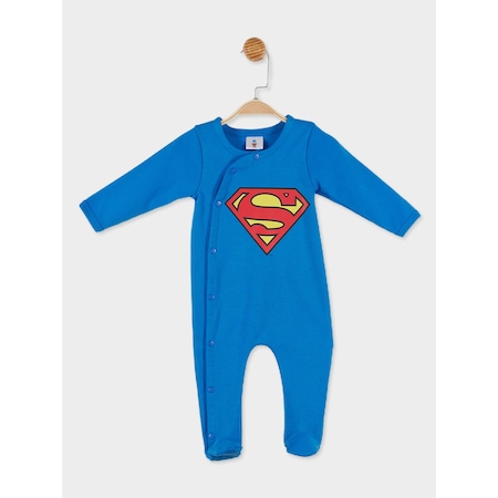 Superman Lisanslı Erkek Bebek Yandan Çıtçıtlı Patikli Tulum 20855 - Saks