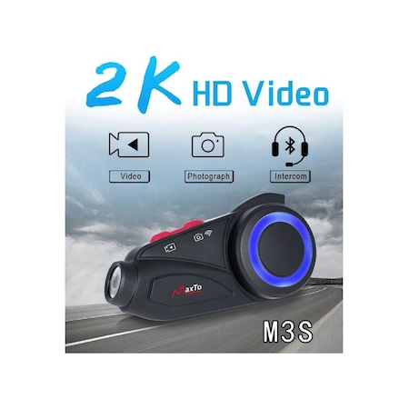 Maxto M3S 2k Hd 1440P Kameralı Intercom Motosiklet Kask Intercom