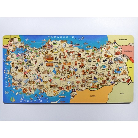 Mevaks Ahşap Türkiye Kültür Haritası Puzzle Eğitici