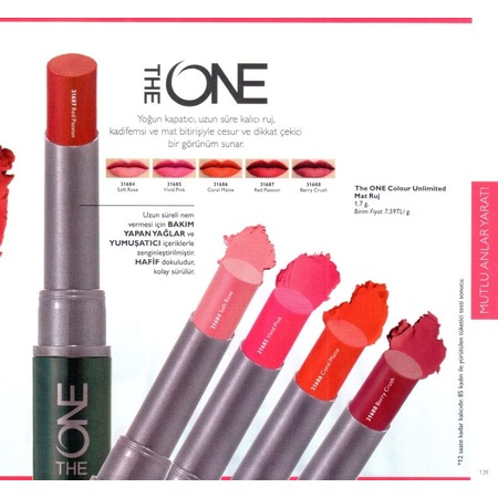 Oriflame The One Ruj Uzun Süre Kalıcı Tam Mat N11com