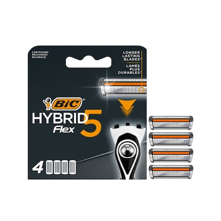 Bic Flex 5 Hybrid Yedek Tıraş Bıçağı Kartuşu 4'lü