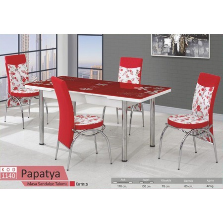 Acilir Masa 4 Sandalye Set Papatya Kirmizi Fiyatlari Ve Ozellikleri