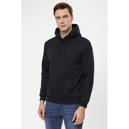 Süvari Erkek Kapişonlu Yaka Regular Kalıp Düz Sweatshirt Tr2013700311-s09