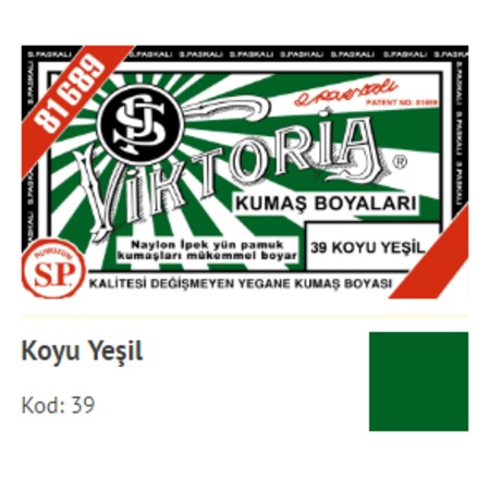 Viktoria Kumas Boyasi 39 Koyu Yesil Fiyatlari Ve Ozellikleri
