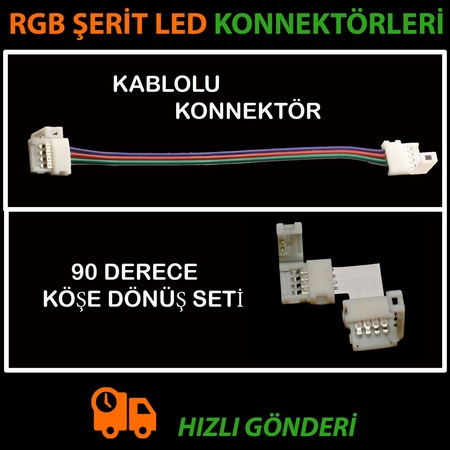 10 adet kablolu rgb serit led ekleme baglama kose donme aparati fiyatlari ve ozellikleri