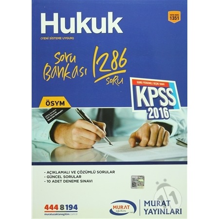 Murat Kpss A Grubu Hukuk Soru Bankasi 1351 Fiyatlari Ve Ozellikleri