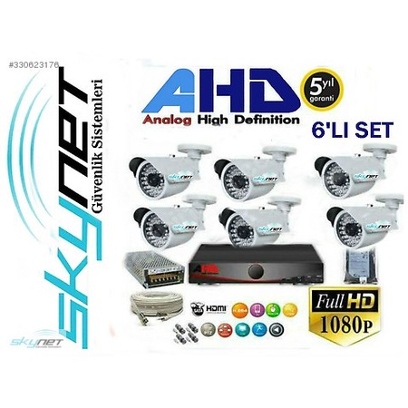 6 li 1 3 mp full hd sony ahd kamera seti 1 tb hardisk kapida ode