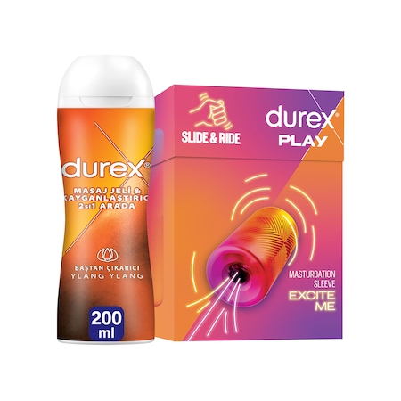 Durex Manuel Mastürbatör + Durex Ylang Ylang 2'si 1 Arada Kayganlaştırıcı Masaj Jeli 200 ML