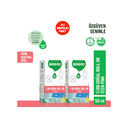 Siveno Teen Pink Kadın Roll-On Deodorant 2 x 50 ML