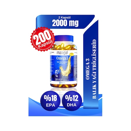 Maxigal Omega-3 Balık Yağı 200 Kapsül