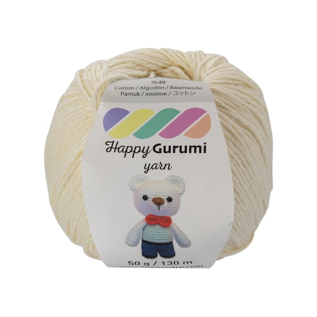 Happy Yarn Happy Gurumi Amigurumi Örgü İpi 50gr 130m Kırık Beyaz