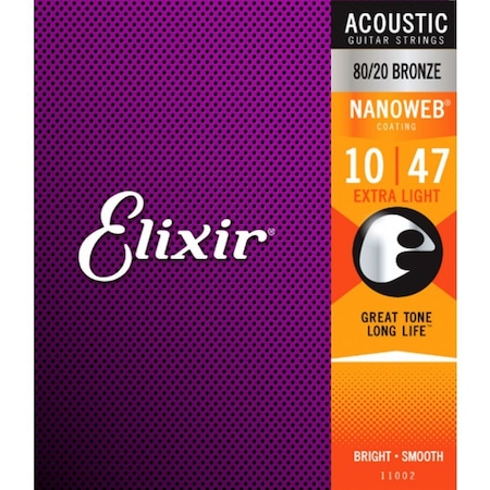 Elixir 010-047 11002 Nanoweb Bronz Akustik Gitar Teli