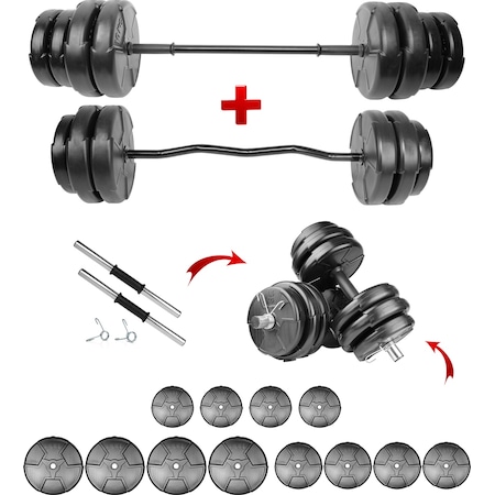 E-Life Training 41 KG Z Bar Dambıl Seti & Halter Ağırlık Seti