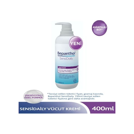 Bepanthol Sensidaily Vücut Kremi Pompalı 400 ML