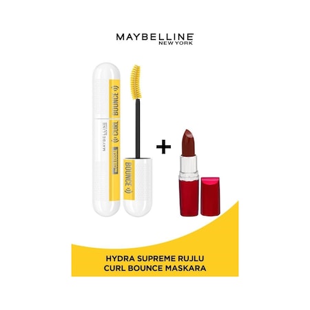 Maybelline New York Colossal Curl Bounce Maskara + Hydra Supreme Ruj 590 Burgundy