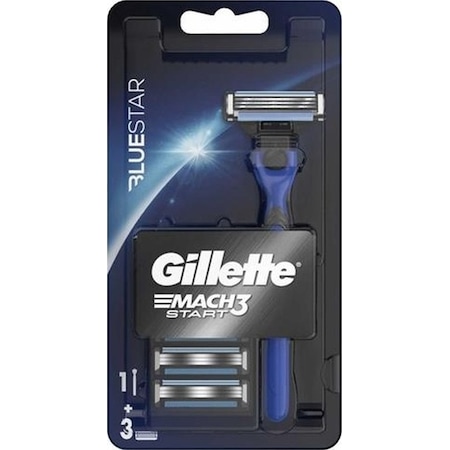 Gillette Mach3 Start Tıraş Makinesi + 3 Yedek Bıçak Bluestar