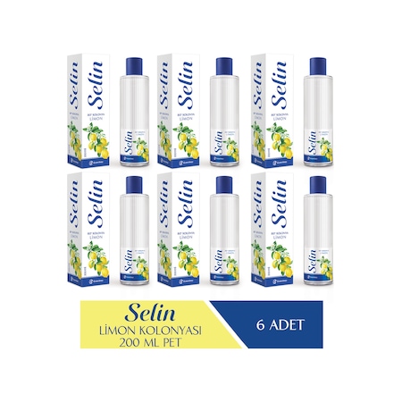 Selin 80 Derece Limon Kolonyası Pet Şişe 200 ML x 6