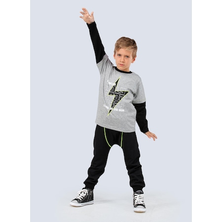 LupiaKids Vibes Erkek Çocuk Pantolon T-shirt Alt Üst Takım LP - 22WIN - 059